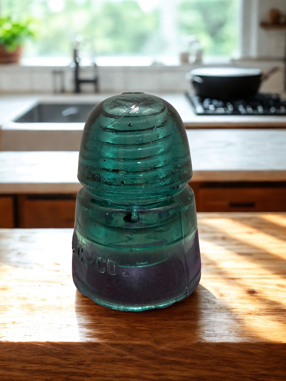VINTAGE Beehive  H.G. Co. Light Aqua CD145(020) SB Antique Glass Insulator